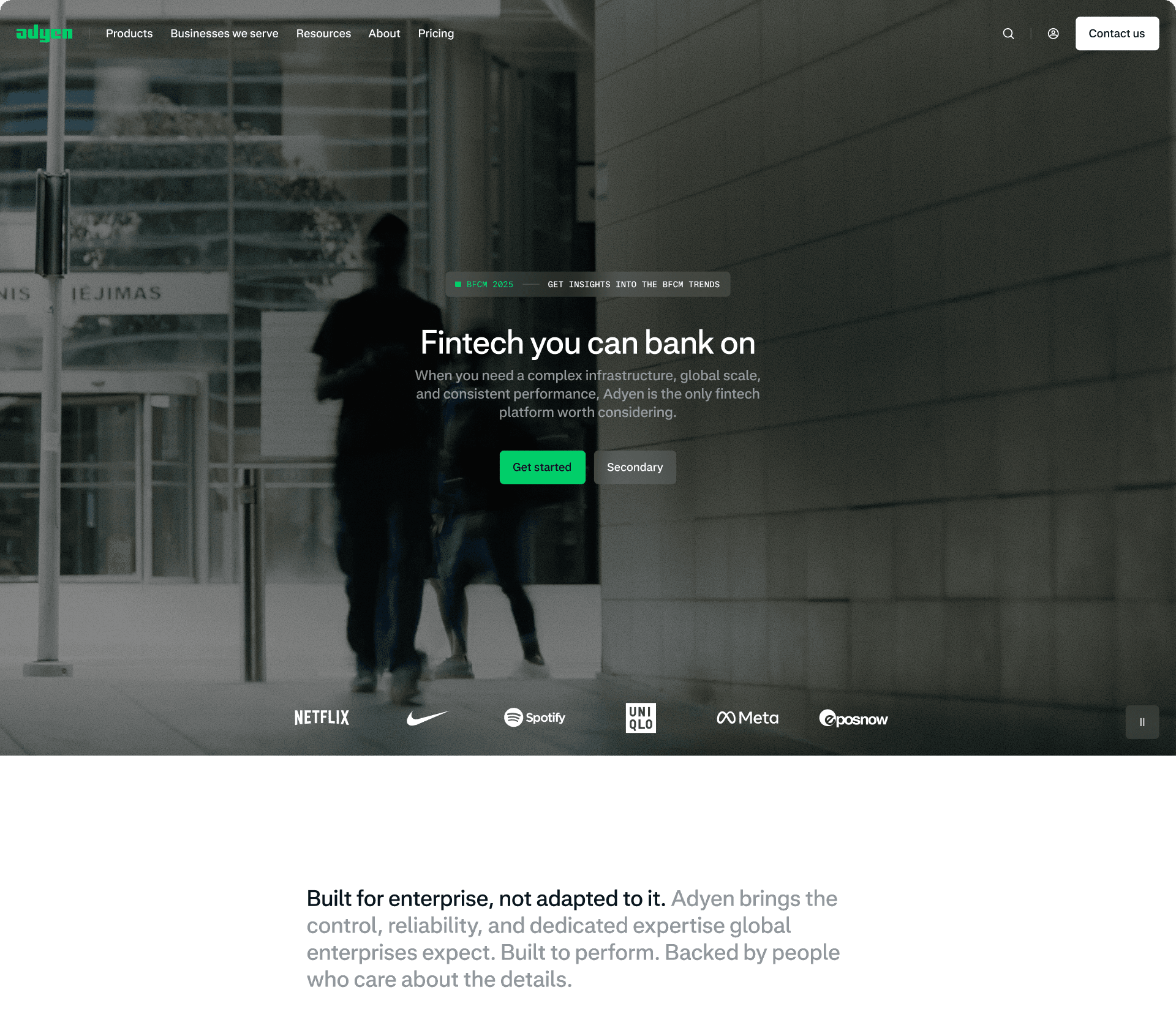 Adyen homepage design