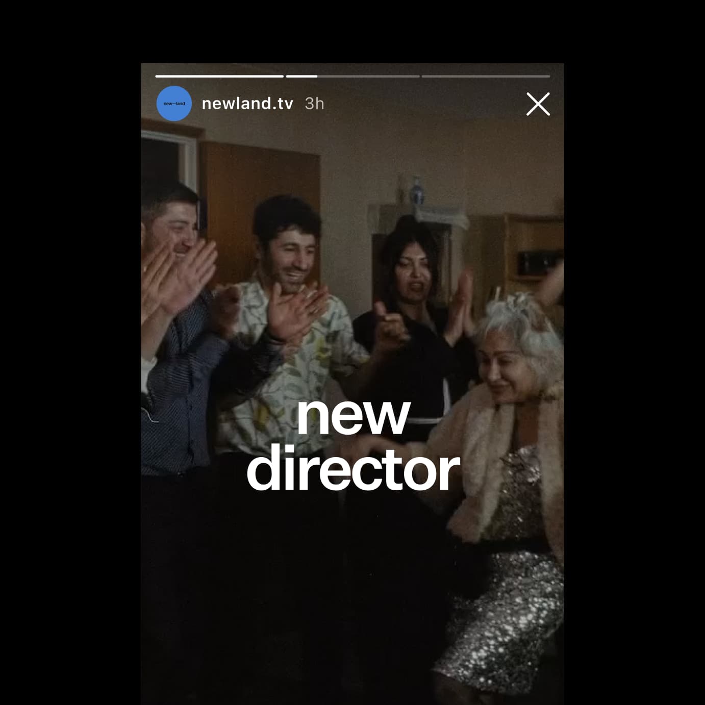 New Land Instagram story view on mobile